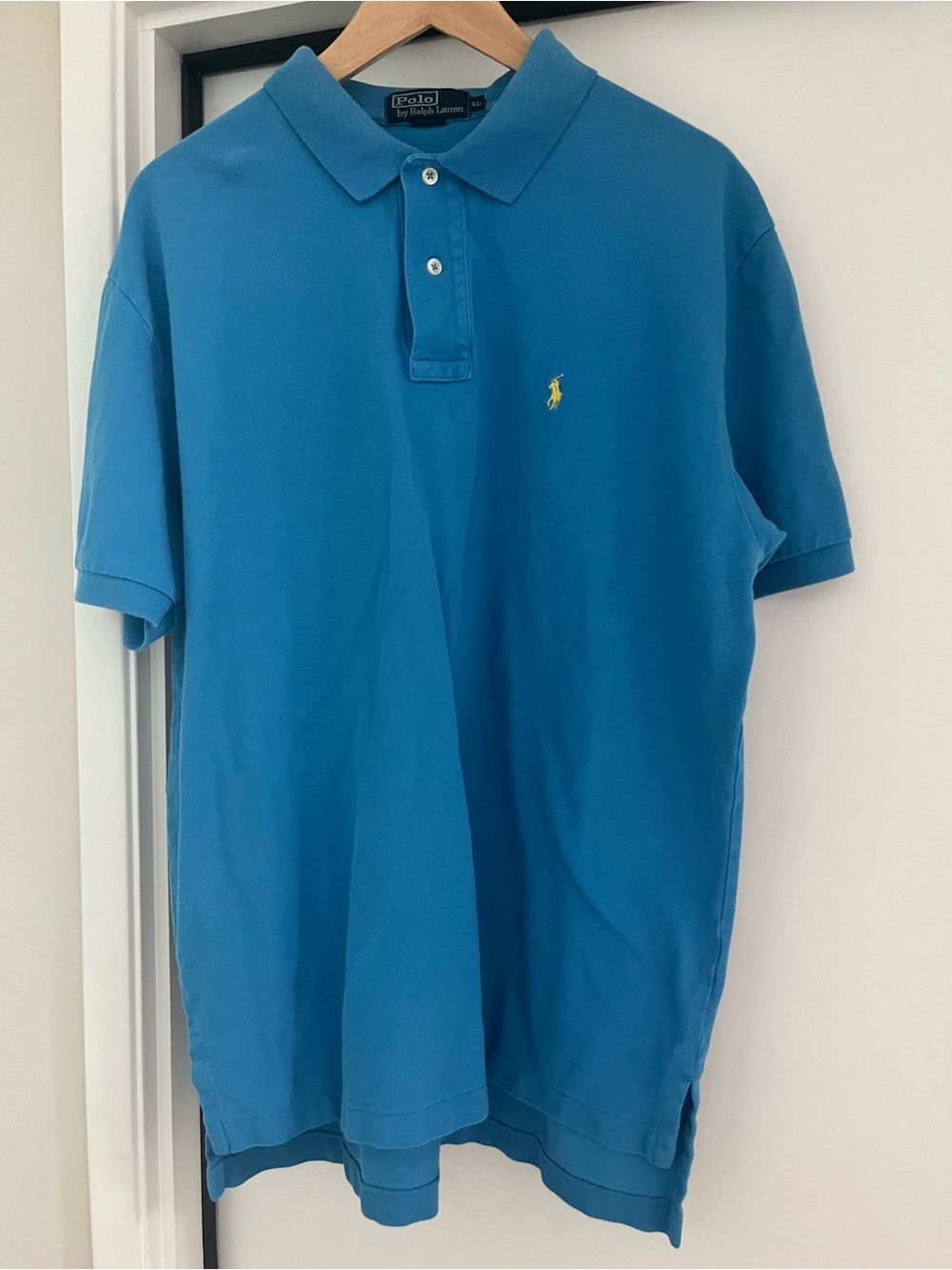 Ralph Lauren Teal Polo with Yellow Pony Embroidery